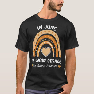 Rainbow In juni Draag we Oranje Pistool gewelddadi T-shirt