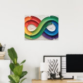 Rainbow Infinity Autisme Symbool Abstracte Kunst Poster (Thuiskantoor)