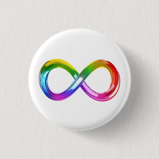 Rainbow Infinity symbool Ronde Button 3,2 Cm (Voorkant)