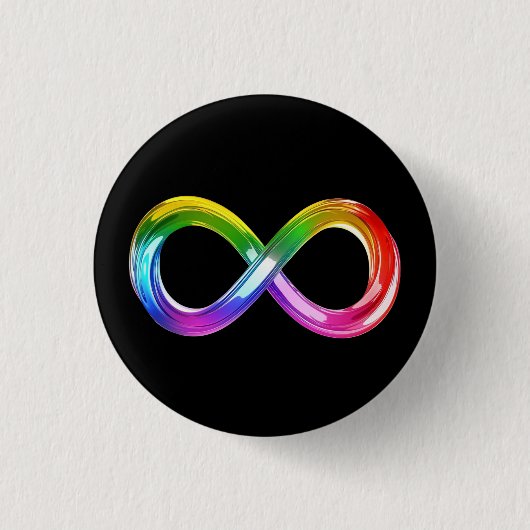 Rainbow Infinity symbool Ronde Button 3,2 Cm (Voorkant)