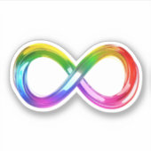 Rainbow Infinity symbool Sticker (Voorkant)