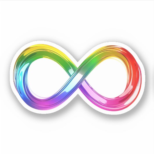 Rainbow Infinity symbool Sticker (Voorkant)