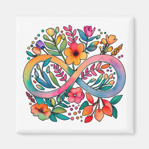 Rainbow Infinity Waterverf Flowers Autisme Magneet