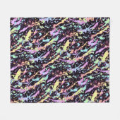 rainbow ink splash extreme : fleece deken (Voorkant (Horizontaal))
