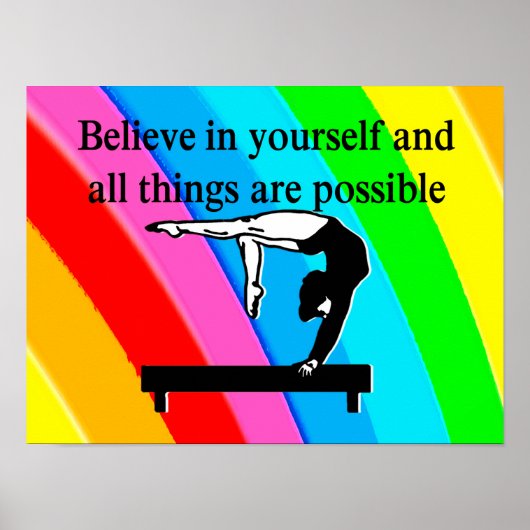  RAINBOW INSPIREREND GYMNAST QUOTE POSTER (Voorkant)