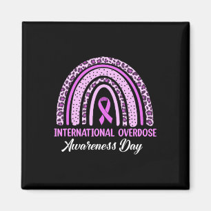 Rainbow International Overdose Awareness Day Purpl Magneet