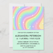 Rainbow invitations pour 13e anniversaire Pastel (Devant)