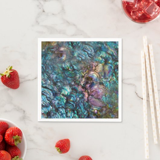 Rainbow Iridescent Abalone Beach Zee Shell Servet (Insitu)