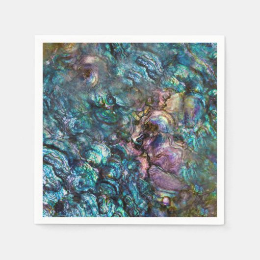 Rainbow Iridescent Abalone Beach Zee Shell Servet (Voorkant)