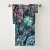 Rainbow Iridescent Abalone Zee Shell Bad Handdoek (Insitu)