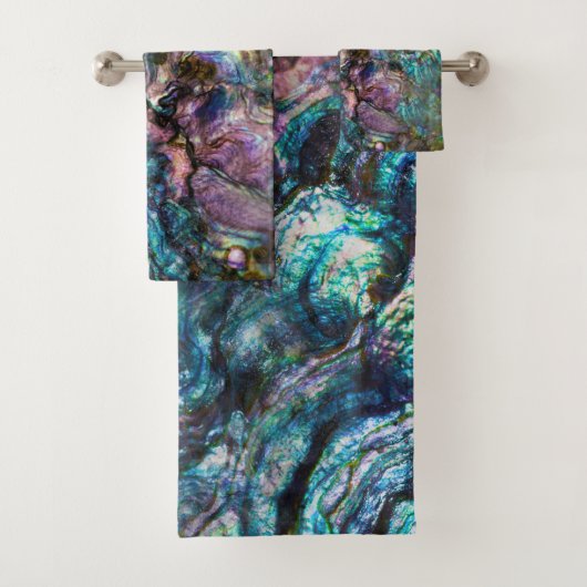Rainbow Iridescent Abalone Zee Shell Bad Handdoek (Insitu)