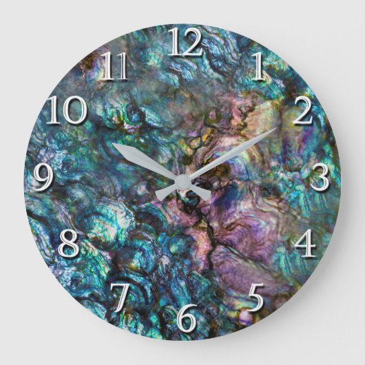 Rainbow Iridescent Abalone Zee Shell Grote Klok (Voorkant)