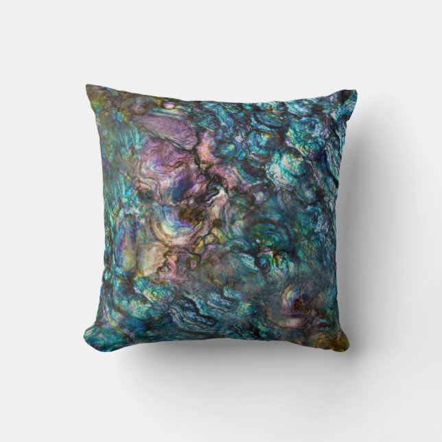 Rainbow Iridescent Abalone Zee Shell Kussen (Voorkant)