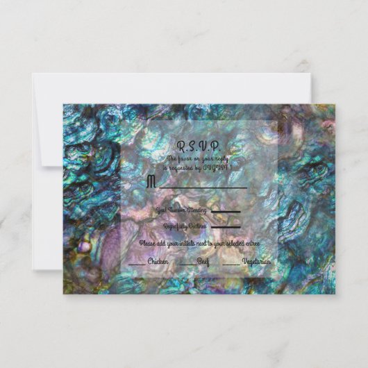 Rainbow Iridescent Abalone Zee Shell RSVP reply (Voorkant)