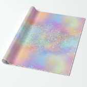 Rainbow Iridescent Folie en holografisch glitter Cadeaupapier (Uitgerold)
