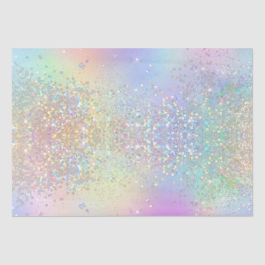 Rainbow Iridescent Folie en holografisch glitter Tissuepapier (Voorkant)