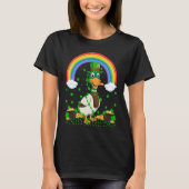 Rainbow Irish Shamrock Duck Bird St Patrick's Day T-shirt (Voorkant)