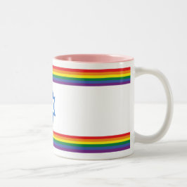 Rainbow Israel Pride Flag Small Tweekleurige Koffiemok