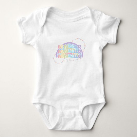 Rainbow IVF MIRACLE Colorful Infertility Awareness Romper (Voorkant)