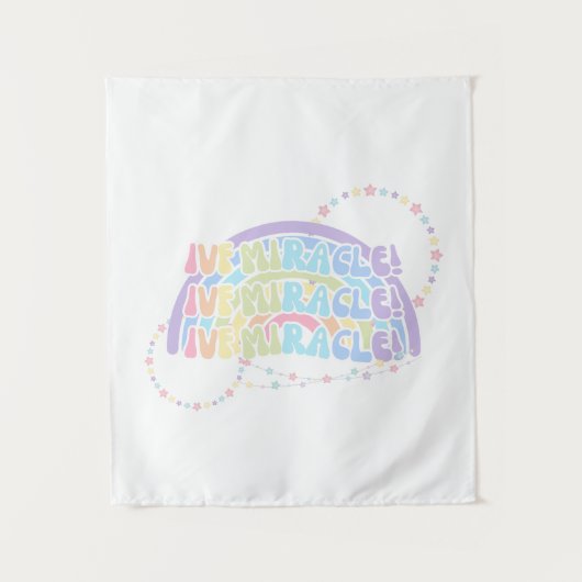 Rainbow IVF MIRACLE Colorful Infertility Awareness Wandkleed (Voorkant)