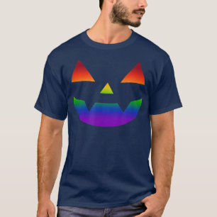 Rainbow Jack O Lantern Face Vampire LGBT Halloween T-shirt