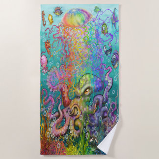 Rainbow Jellyfish Beach Towel Strandlaken