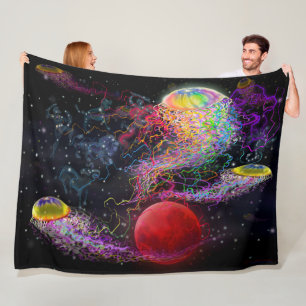 Rainbow Jellyfish Fleece Blanket Deken