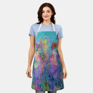 Rainbow Jellyfish Mermaid Prom's Apron Schort