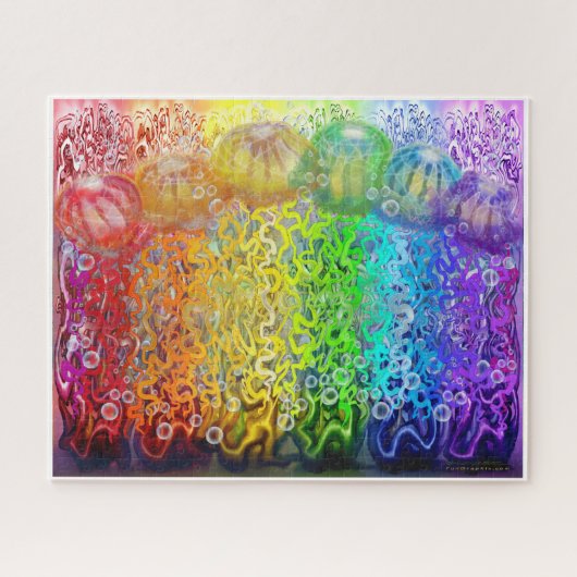 Rainbow Jellyfish Tentacles Legpuzzel (Horizontaal)