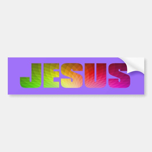 Rainbow Jesus Bumpersticker (Voorkant)