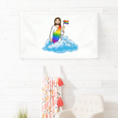 Rainbow Jesus Progress Flag Spandoek (Insitu)