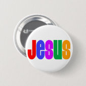 Rainbow Jesus Ronde Button 5,7 Cm (Voorkant /achterkant)