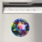 Rainbow Jewish Star Magnet (In Situ (Lave-vaisselle))