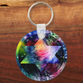 Rainbow Jewish Star van David Sleutelhanger (Voorkant)