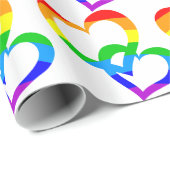 Rainbow Joined Hearts Cadeauverpakking Cadeaupapier (Rol Hoek)