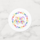 Rainbow Joyeux Noël Wreath Confetti (Petit recto)