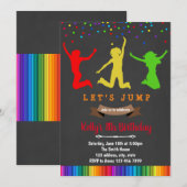 Rainbow jump verjaardagsuitnodiging kaart (Voorkant / Achterkant)