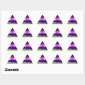 Rainbow Kaleidoscope Dotted Bursts Pattern Driehoek Sticker (Vel)