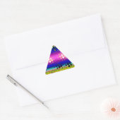 Rainbow Kaleidoscope Dotted Bursts Pattern Driehoek Sticker (Envelop)