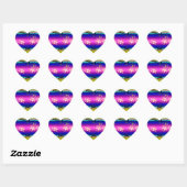 Rainbow Kaleidoscope Dotted Bursts Pattern Hart Sticker (Vel)
