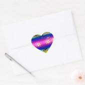 Rainbow Kaleidoscope Dotted Bursts Pattern Hart Sticker (Envelop)
