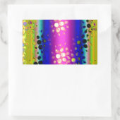 Rainbow Kaleidoscope Dotted Bursts Pattern Rechthoekige Sticker (Tas)