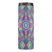 Rainbow Kaleidoscope Mandala Art Abstract Patroon Thermosbeker (Achterkant)