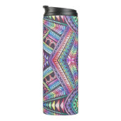Rainbow Kaleidoscope Mandala Art Abstract Patroon Thermosbeker (Geroteerd rechts)