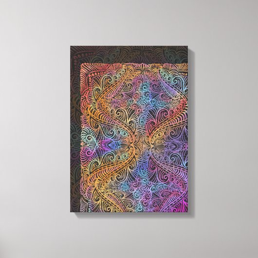 Rainbow Kaleidoscope Mandala Canvas Afdruk (Voorkant)