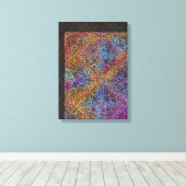 Rainbow Kaleidoscope Mandala Canvas Afdruk (Insitu (Houten vloer))