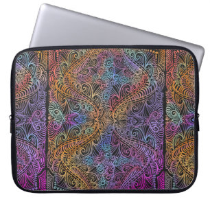 Rainbow Kaleidoscope Mandala Laptop Sleeve