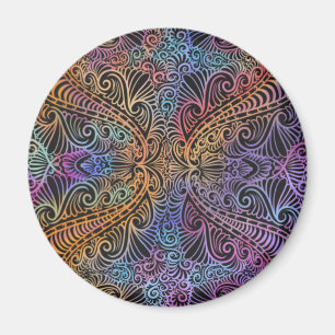 Rainbow Kaleidoscope Mandala Magneet