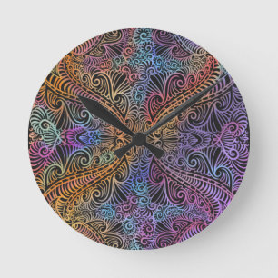 Rainbow Kaleidoscope Mandala Ronde Klok