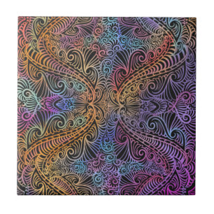 Rainbow Kaleidoscope Mandala Tegeltje